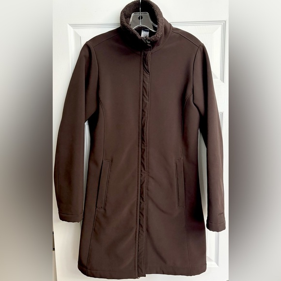Woman’s Patagonia SZ Small Brown Soft Shell Au Train Fleece Coat Jacket - Picture 1 of 14